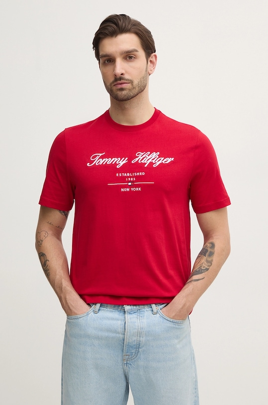 Хлопковая футболка Tommy Hilfiger, красный 
Хлопковая футболка Tommy Hilfiger, красный