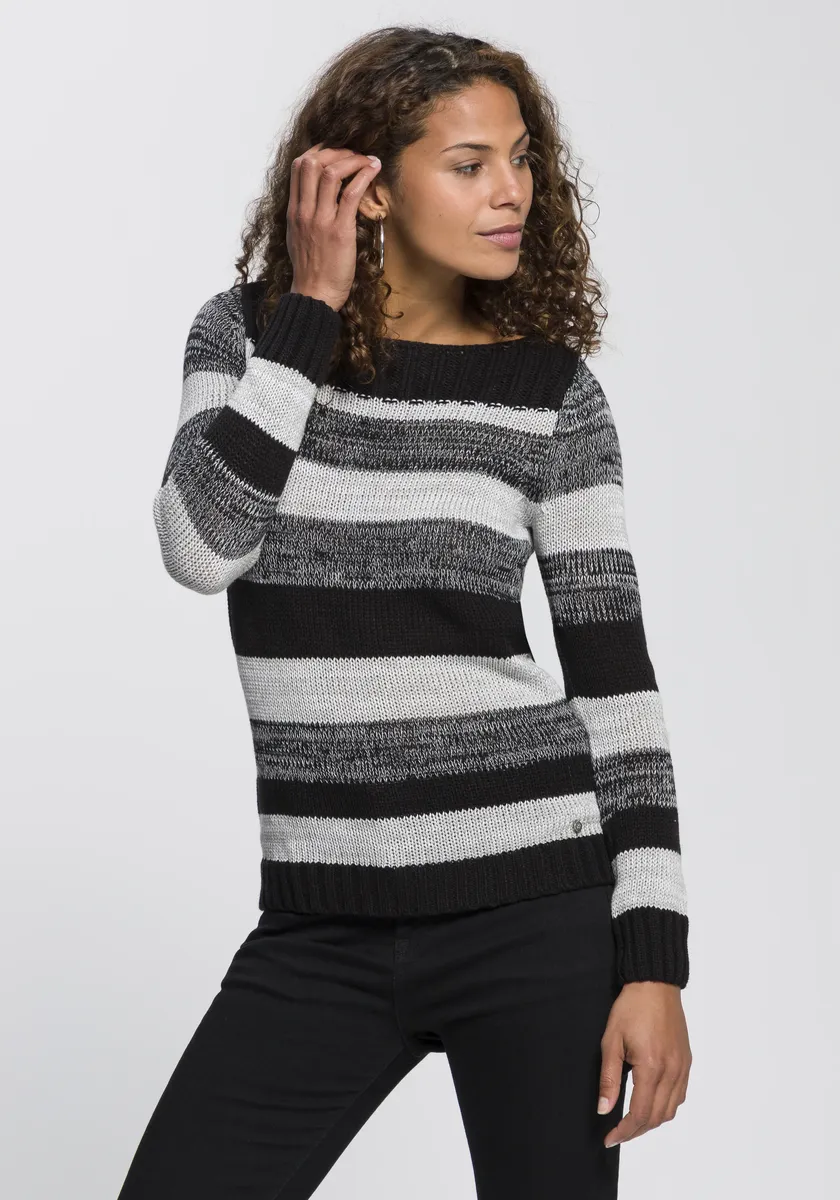 Полосатый свитер AJC великолепного полосатого дизайна, черный
Полосатый свитер AJC великолепного полосатого дизайна, черный