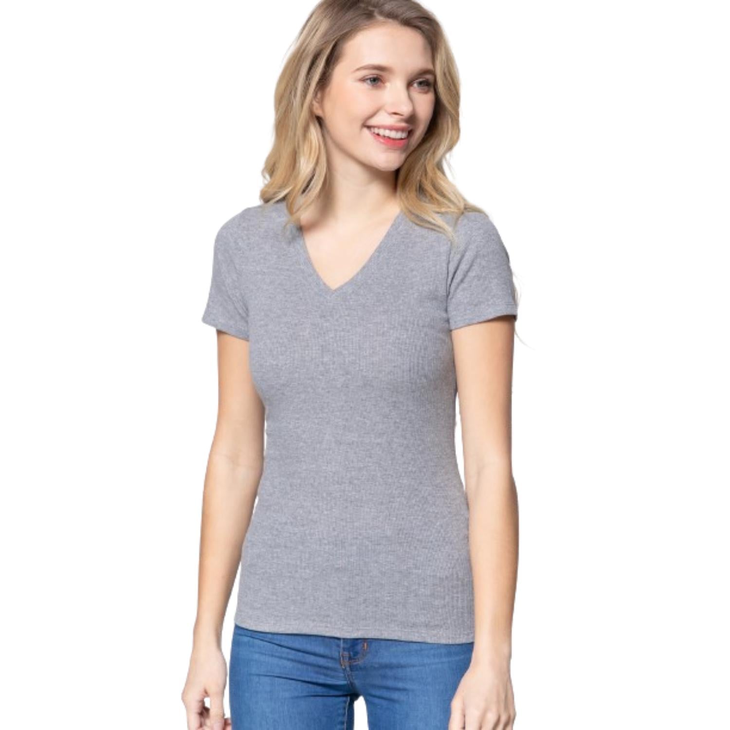 Топ в рубчик с коротким рукавом и V-образным вырезом FASHNZFAB, цвет heather grey
Топ в рубчик с коротким рукавом и V-образным вырезом FASHNZFAB, цвет heather grey