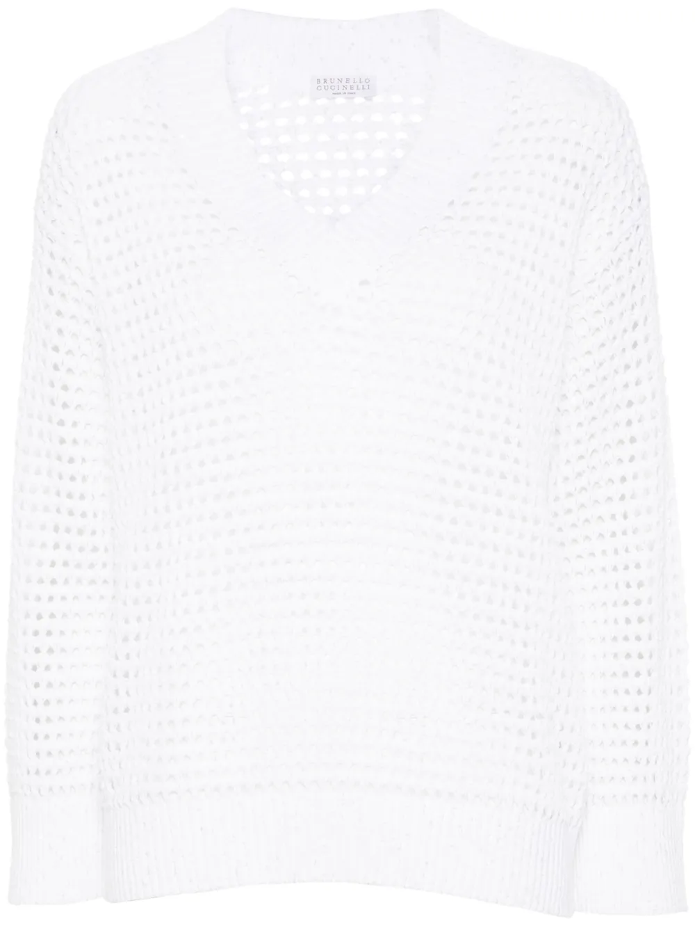 Джемпер с пайетками Brunello Cucinelli, белый
Джемпер с пайетками Brunello Cucinelli, белый