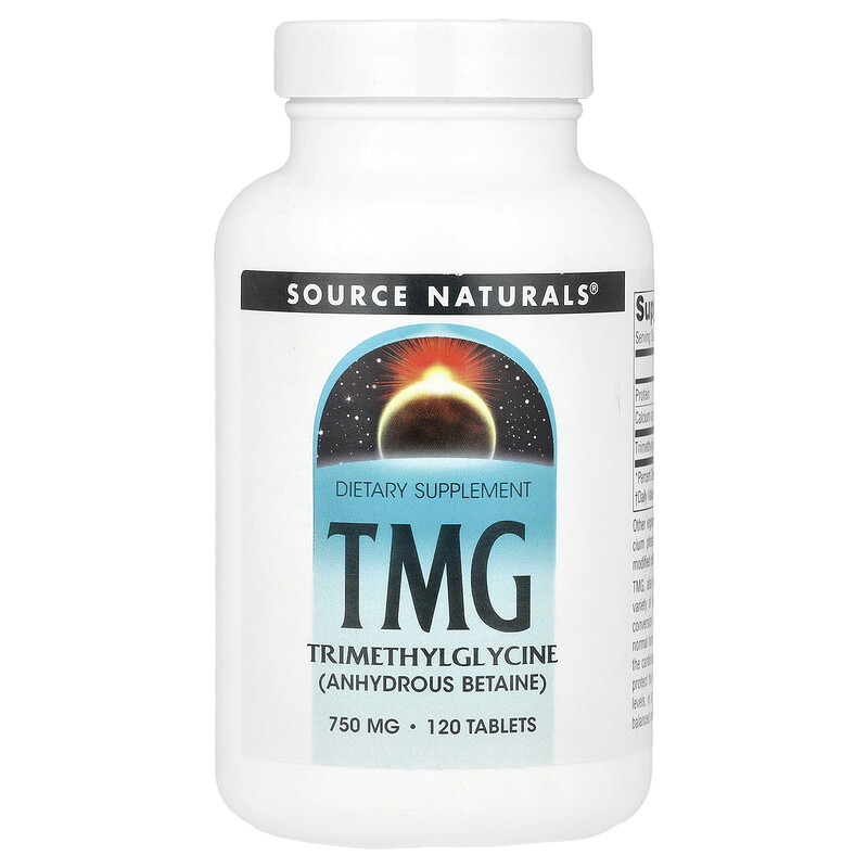 Source Naturals, TMG, 750 мг, 120 таблеток
Source Naturals, TMG, 750 мг, 120 таблеток