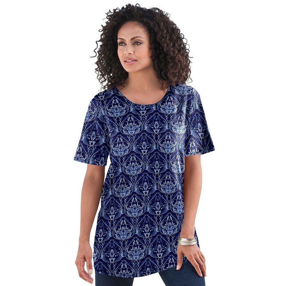 Женская футболка больших размеров с круглым вырезом Roaman Ultimate Roaman's, цвет Navy Lattice Medallion
Женская футболка больших размеров с круглым вырезом Roaman Ultimate Roaman's, цвет Navy Lattice Medallion