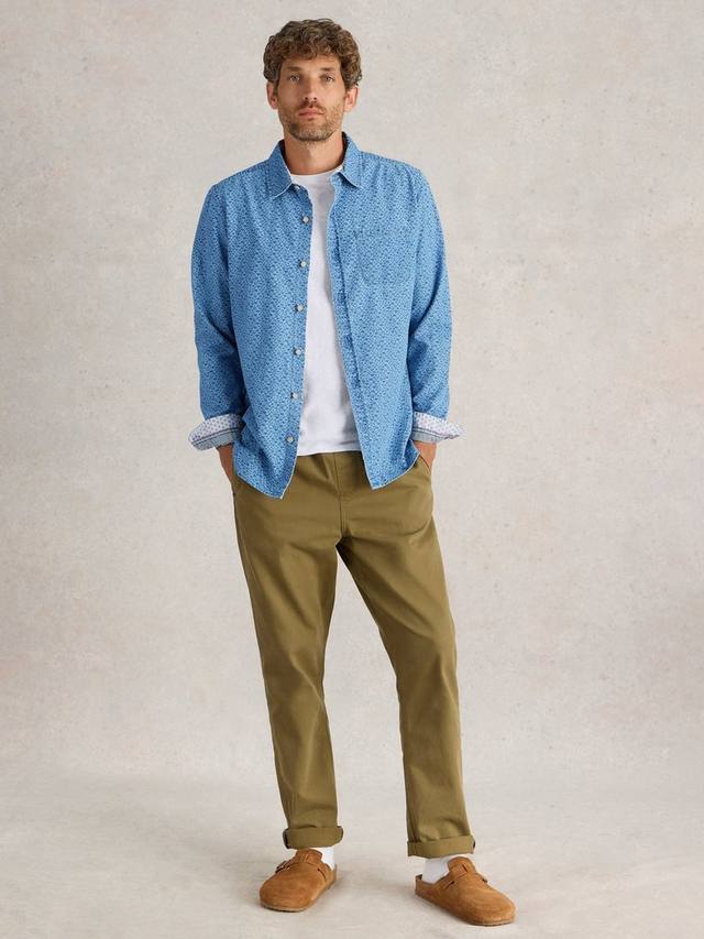 Рубашка из шамбре с листовым принтом White Stuff, Blue
Рубашка из шамбре с листовым принтом White Stuff, Blue