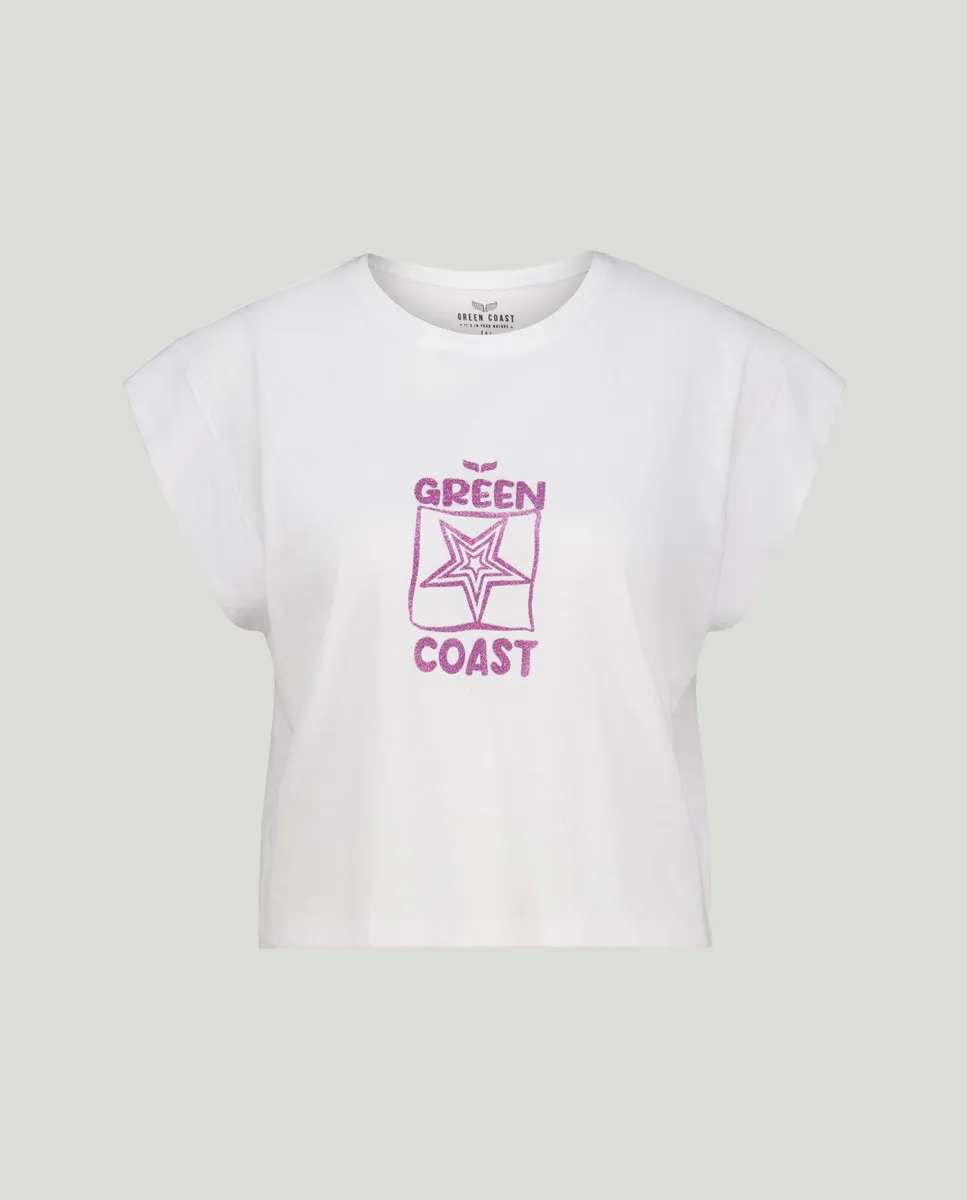 Женская футболка без рукавов с круглым вырезом и принтом спереди Green Coast, кремово-белый
Женская футболка без рукавов с круглым вырезом и принтом спереди Green Coast, кремово-белый