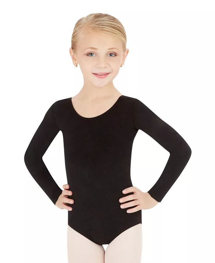 Купальник с длинным рукавом для девочек Capezio, черный 
Купальник с длинным рукавом для девочек Capezio, черный