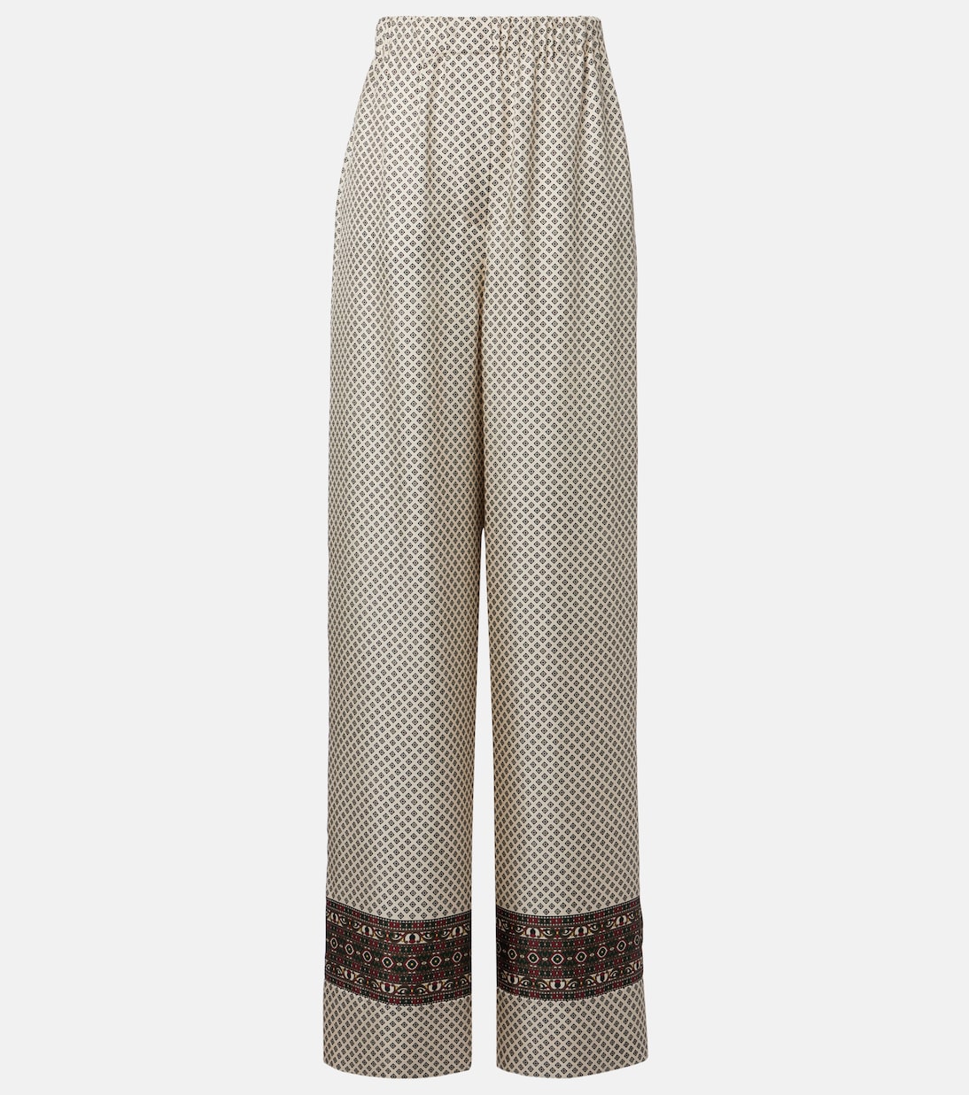 Широкие брюки из шелкового твила с принтом Valerio Loro Piana, Ivory Green Red
Широкие брюки из шелкового твила с принтом Valerio Loro Piana, Ivory Green Red