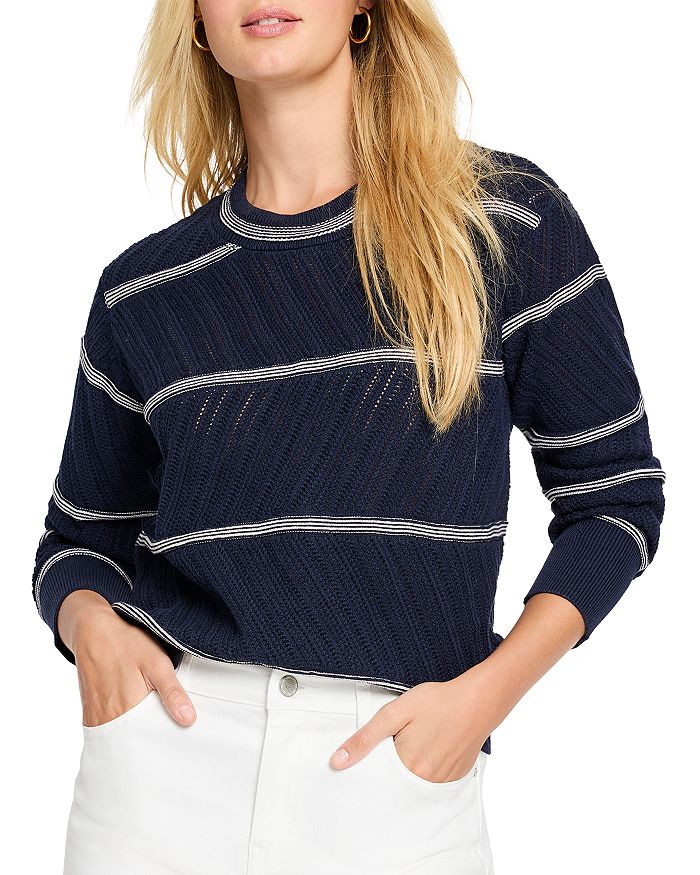 Свитер с ажурными полосками Pointelle NIC+ZOE, синий
Свитер с ажурными полосками Pointelle NIC+ZOE, синий