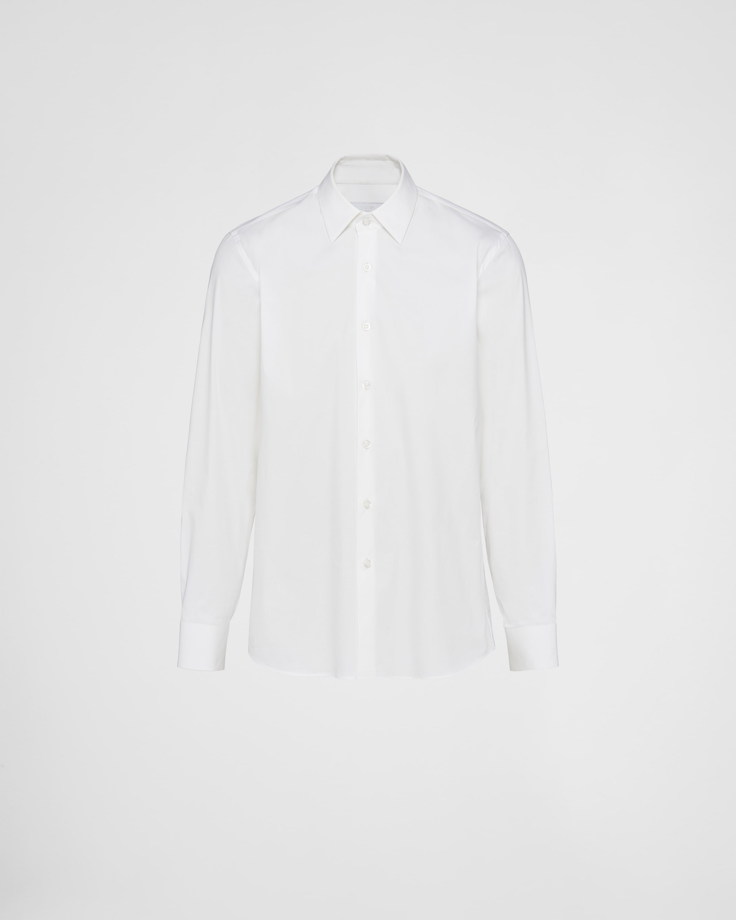 Рубашка из тянущегося хлопка Prada, белый
Рубашка из тянущегося хлопка Prada, белый