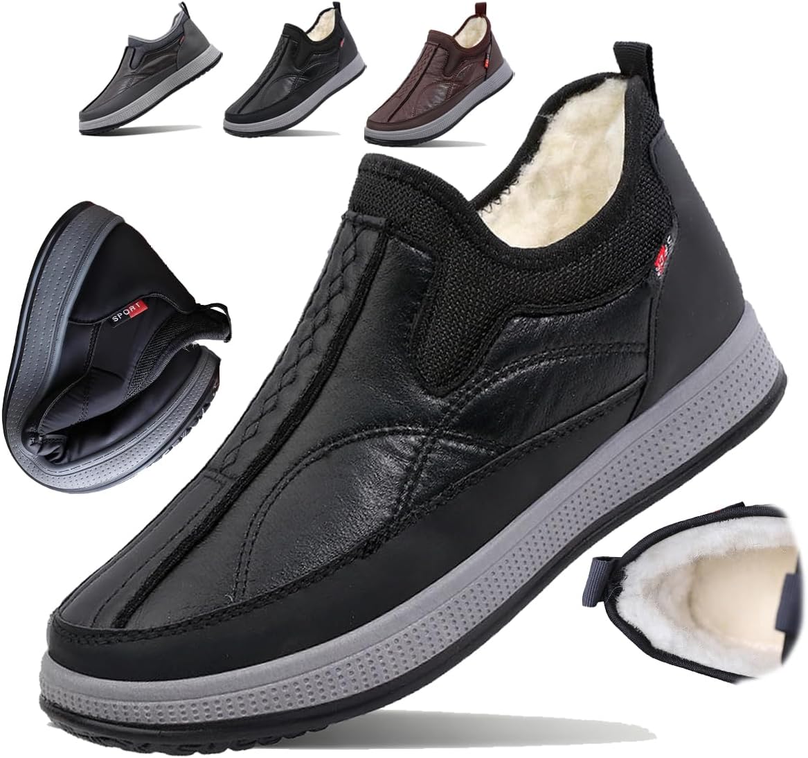 Мужские зимние ботинки с утеплителем из искусственного меха, водонепроницаемые, противоскользящие, для пожилых людей, удобные, легкие, повседневные прогулочные лоферы Generic, черный
Мужские зимние ботинки с утеплителем из искусственного меха, водонепроницаемые, противоскользящие, для пожилых людей, удобные, легкие, повседневные прогулочные лоферы Generic, черный