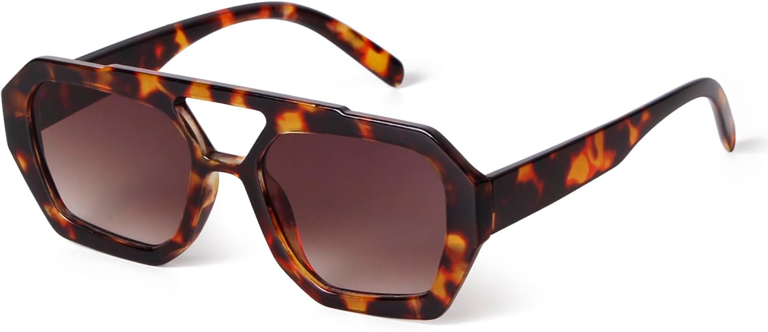 SDINM Модные дизайнерские шестиугольные солнцезащитные очки-авиаторы для женщин и мужчин в стиле ретро 70-х годов, квадратная оправа с толстой рамкой, Tortoiseshell/Brown Gradient
SDINM Модные дизайнерские шестиугольные солнцезащитные очки-авиаторы для женщин и мужчин в стиле ретро 70-х годов, квадратная оправа с толстой рамкой, Tortoiseshell/Brown Gradient
