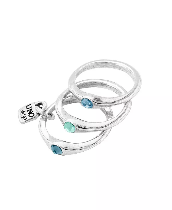 Кольцо из стерлингового серебра и тройного граненого металла Unode50, blue