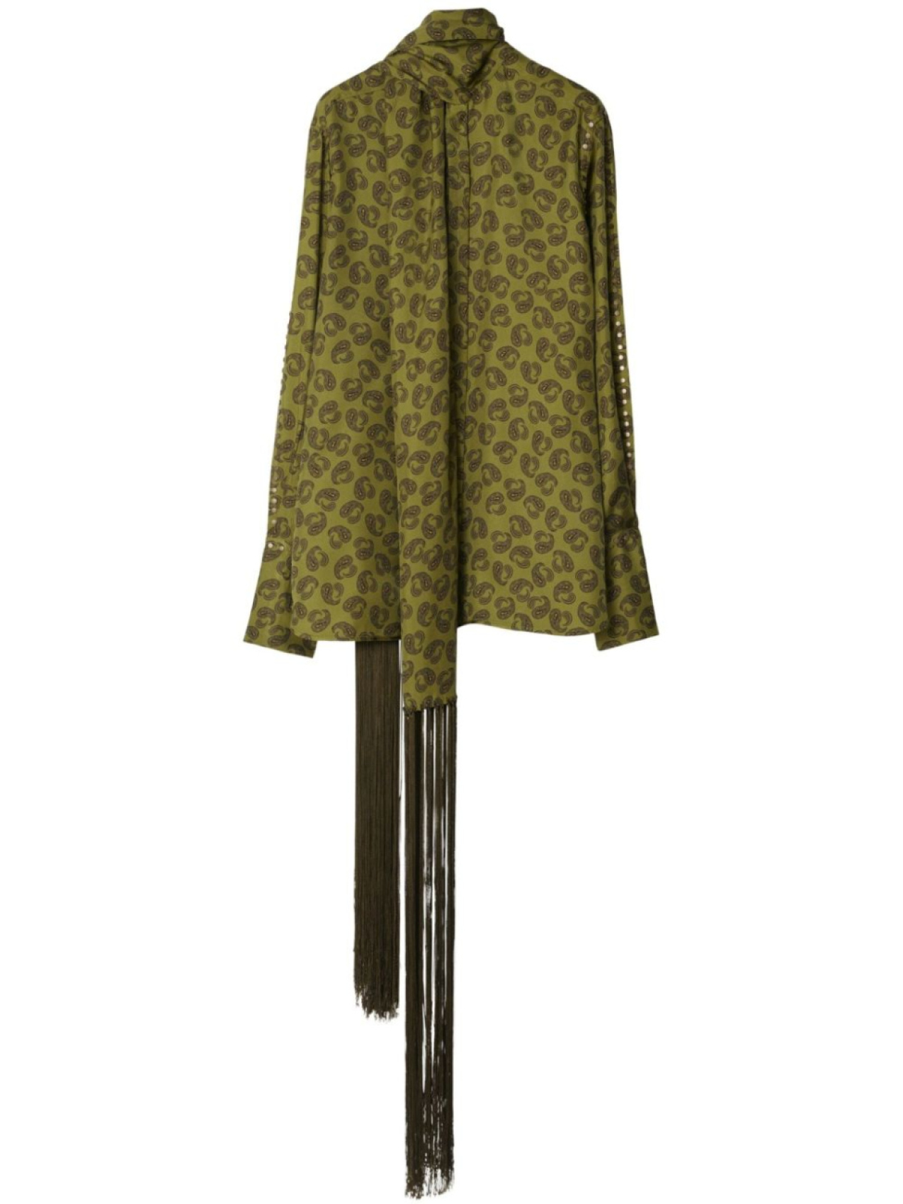 Шелковая рубашка с принтом пейсли от Burberry, зеленый
Шелковая рубашка с принтом пейсли от Burberry, зеленый