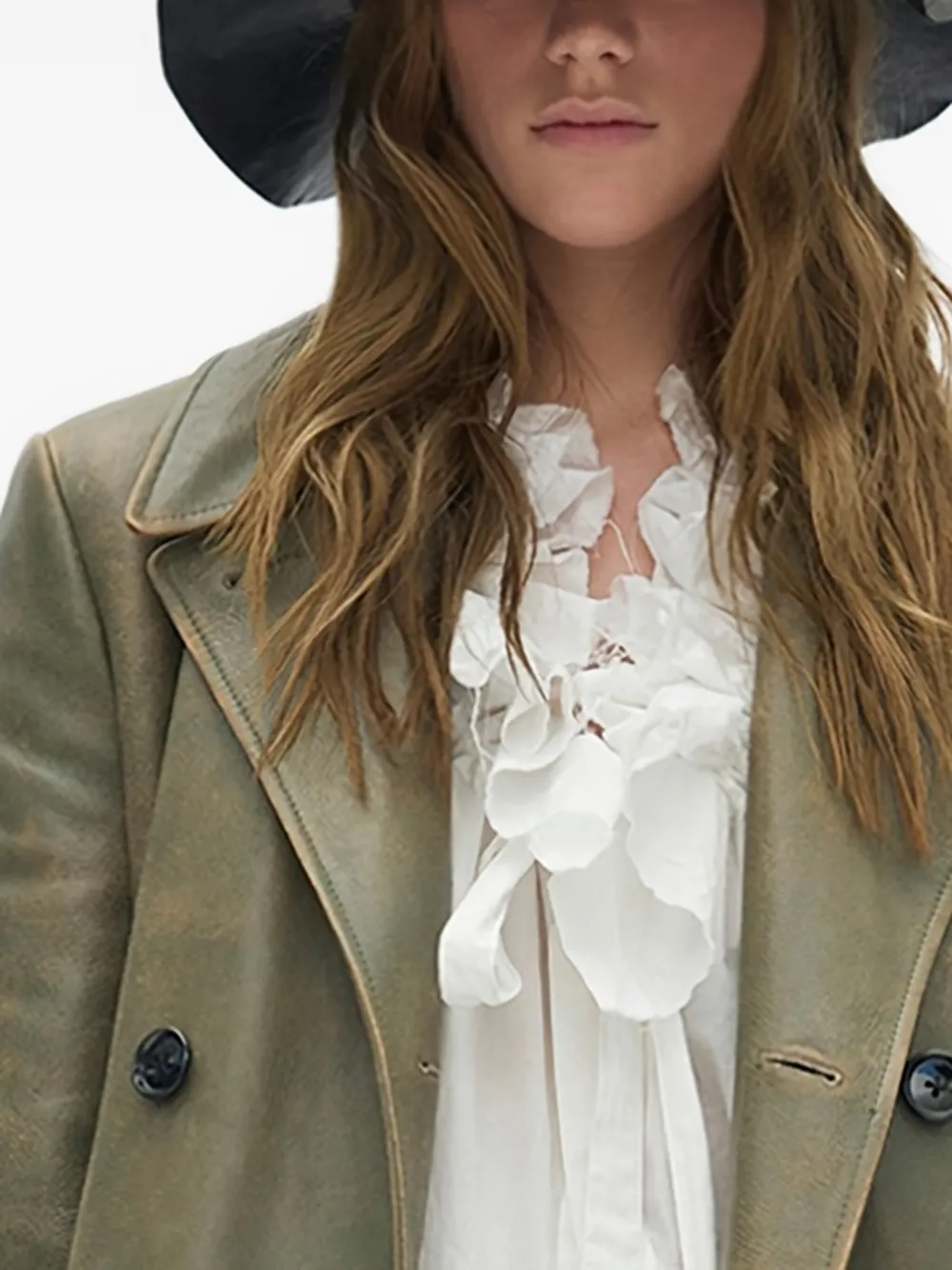 Двубортное кожаное пальто Agniet Ann Demeulemeester, зеленый
Двубортное кожаное пальто Agniet Ann Demeulemeester, зеленый