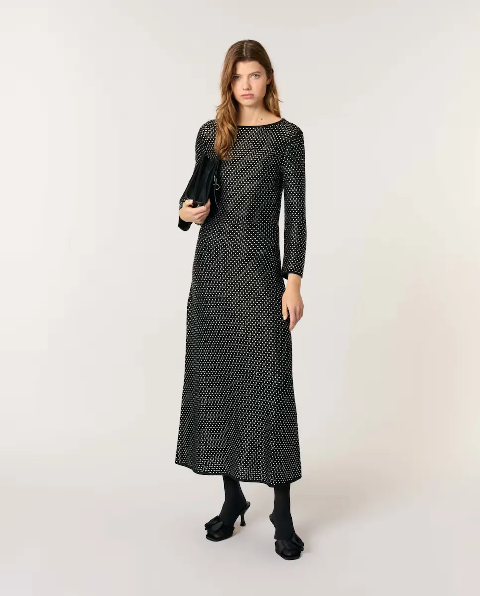 Длинное платье со стразами Maje, черный
Длинное платье со стразами Maje, черный