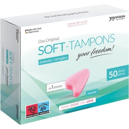 JOYDIVISION Soft-Tampons Normal, 50 шт. тампонов без резьбы для занятий спортом, плаванием и спа
JOYDIVISION Soft-Tampons Normal, 50 шт. тампонов без резьбы для занятий спортом, плаванием и спа
