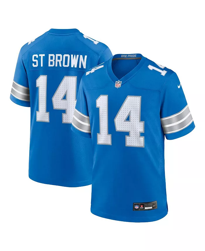 Мужская игровая футболка Detroit Lions синего цвета Amon-Ra St. Brown Nike
Мужская игровая футболка Detroit Lions синего цвета Amon-Ra St. Brown Nike