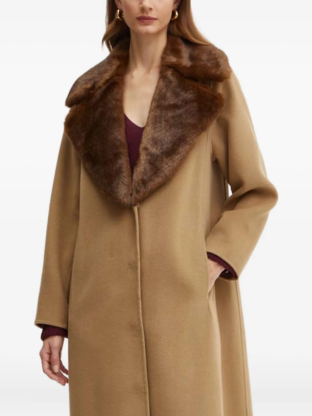 Пальто с меховым воротником LUISA SPAGNOLI, коричневый 
Пальто с меховым воротником LUISA SPAGNOLI, коричневый