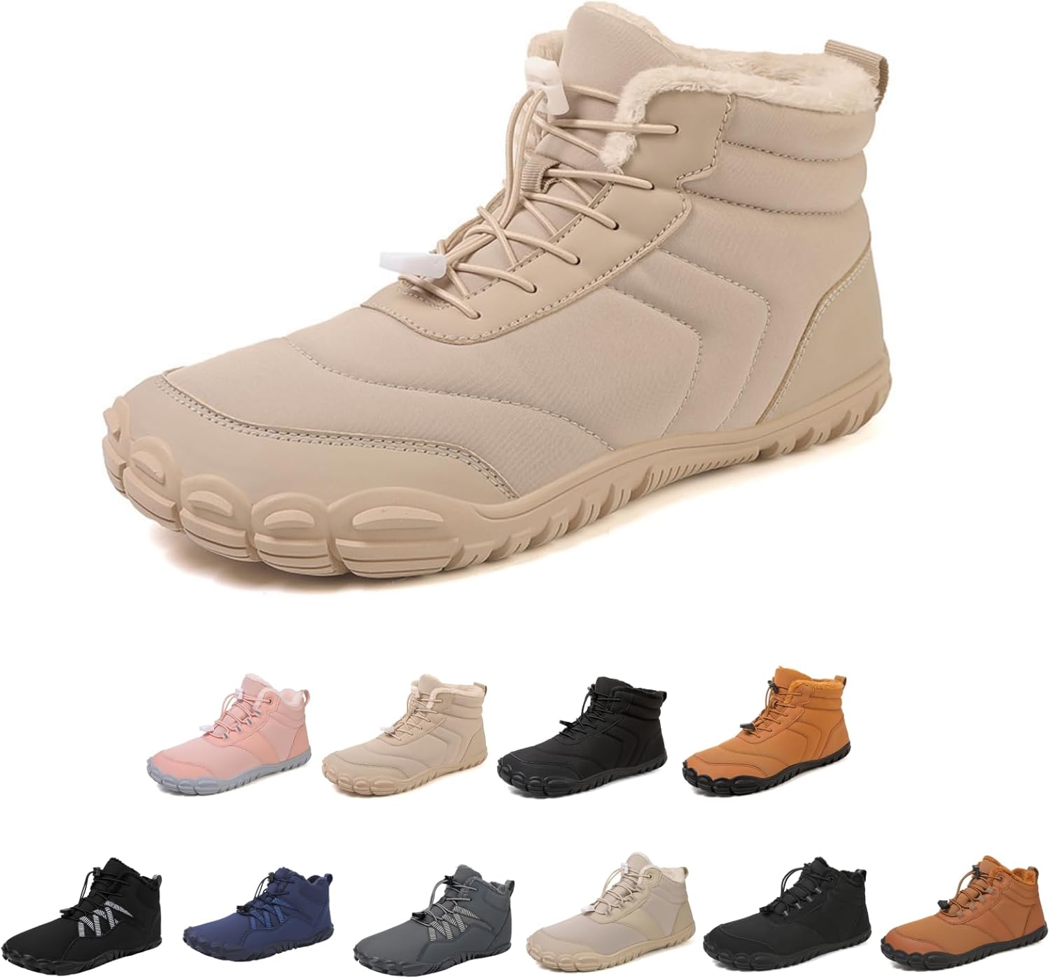 Зимние походные ботинки для женщин и мужчин, минималистичные, теплые снежные с мехом, с широкой носочной частью, без перепада высоты, ботинки до щиколотки, водонепроницаемые, без застежек, для ходьбы, треккинга и бега Tazeap, бежевый
Зимние походные ботинки для женщин и мужчин, минималистичные, теплые снежные с мехом, с широкой носочной частью, без перепада высоты, ботинки до щиколотки, водонепроницаемые, без застежек, для ходьбы, треккинга и бега Tazeap, бежевый