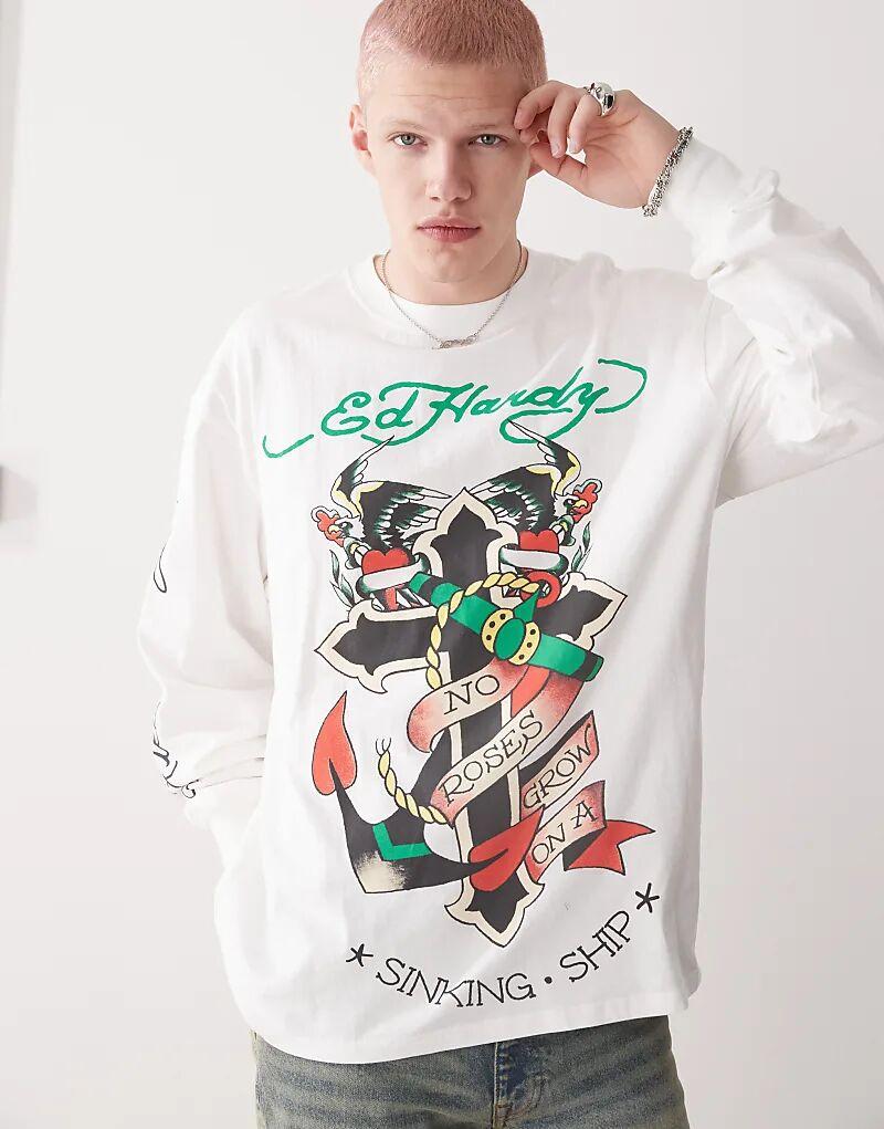 Футболка с длинными рукавами «Никаких роз не растет» белого цвета Ed Hardy
Футболка с длинными рукавами «Никаких роз не растет» белого цвета Ed Hardy
