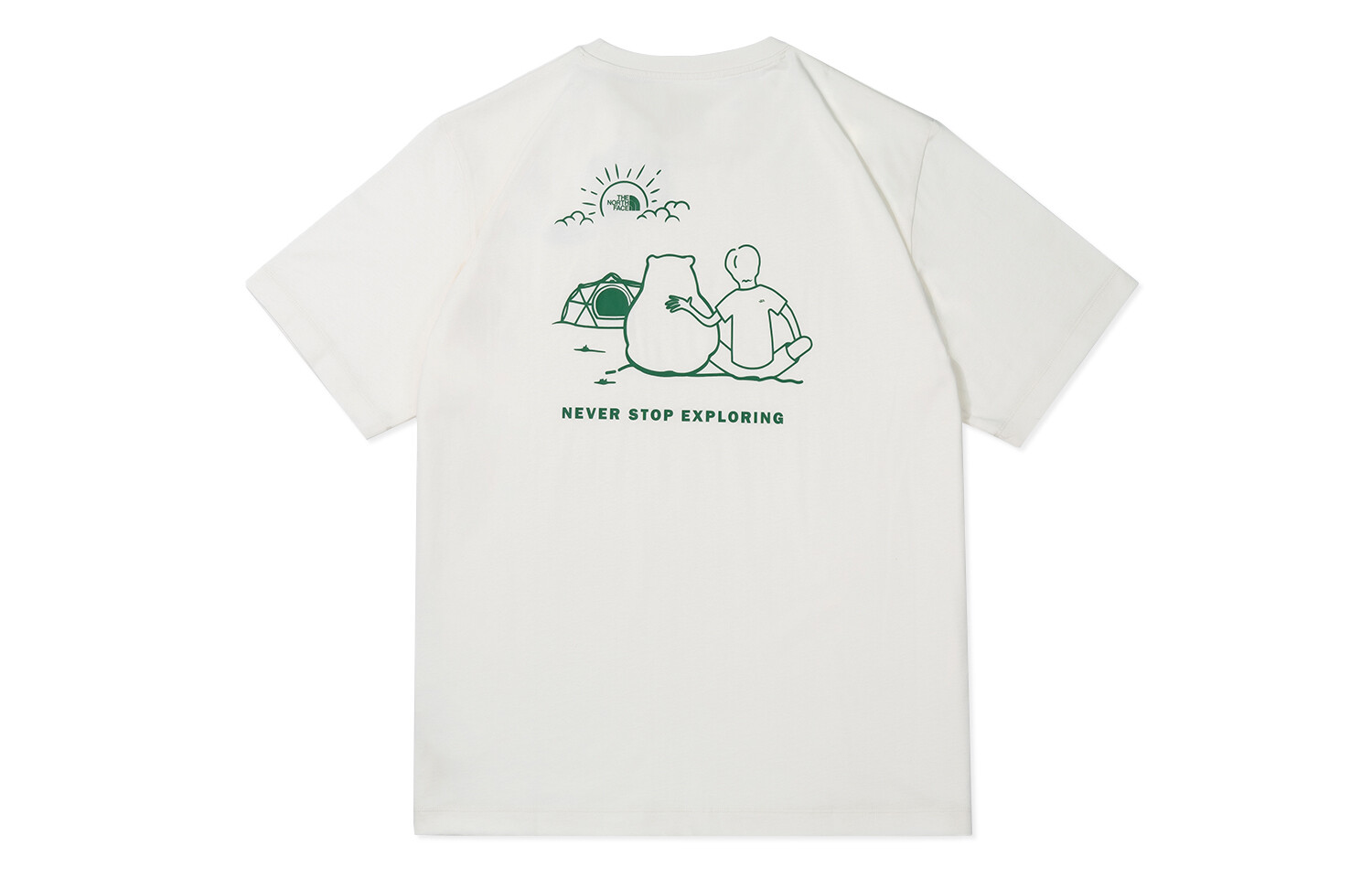 Футболка унисекс THE NORTH FACE, От белого 
Футболка унисекс THE NORTH FACE, От белого