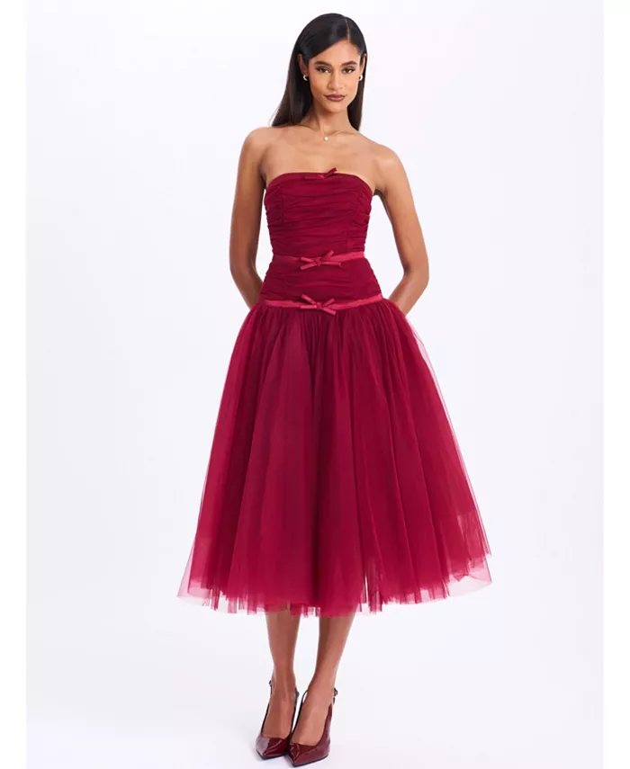 Женское платье Mabel бордового цвета с заниженной талией, многослойной сеткой и бантом Miss Circle, красный
Женское платье Mabel бордового цвета с заниженной талией, многослойной сеткой и бантом Miss Circle, красный