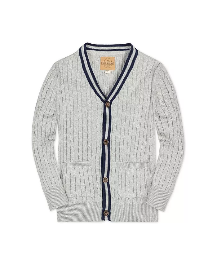 Мальчиковый кардиган с длинным рукавом из органического хлопка, с кабельной вязкой и полосатой отделкой Hope & Henry, серый
Мальчиковый кардиган с длинным рукавом из органического хлопка, с кабельной вязкой и полосатой отделкой Hope & Henry, серый