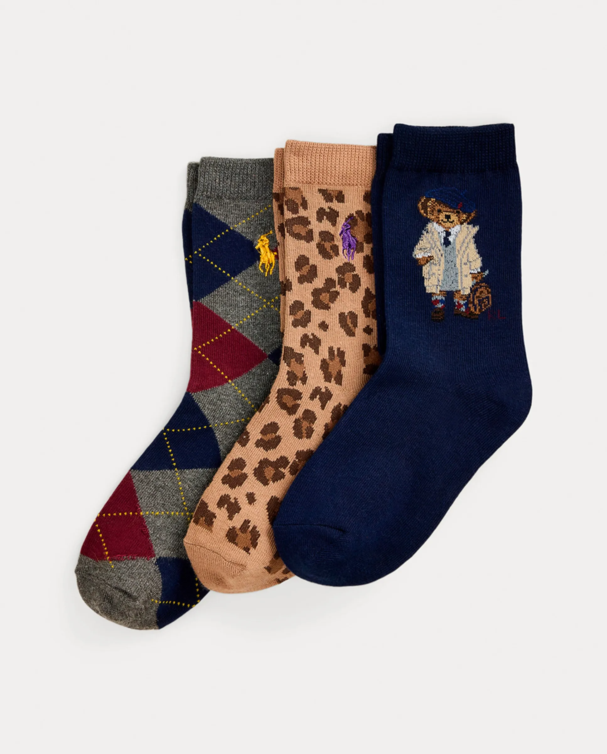 Набор из 3 длинных детских носков для девочек с медведем Поло Polo Ralph Lauren, мультиколор
Набор из 3 длинных детских носков для девочек с медведем Поло Polo Ralph Lauren, мультиколор