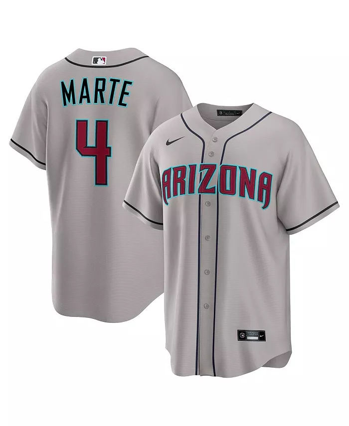 Мужская реплика дорожной футболки Arizona Diamondbacks Ketel Marte в сером цвете Nike
Мужская реплика дорожной футболки Arizona Diamondbacks Ketel Marte в сером цвете Nike