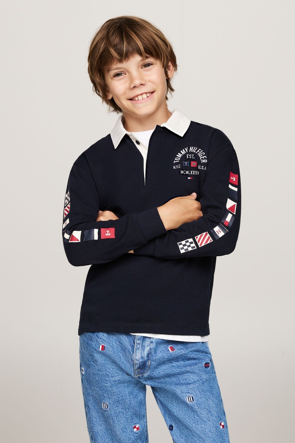 Рубашка поло с длинными рукавами и флагами Tommy Hilfiger, синий
Рубашка поло с длинными рукавами и флагами Tommy Hilfiger, синий