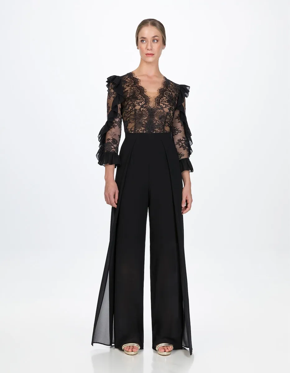 Женский комплект из кружевного топа и брюк Sonia Peña, черный
Женский комплект из кружевного топа и брюк Sonia Peña, черный