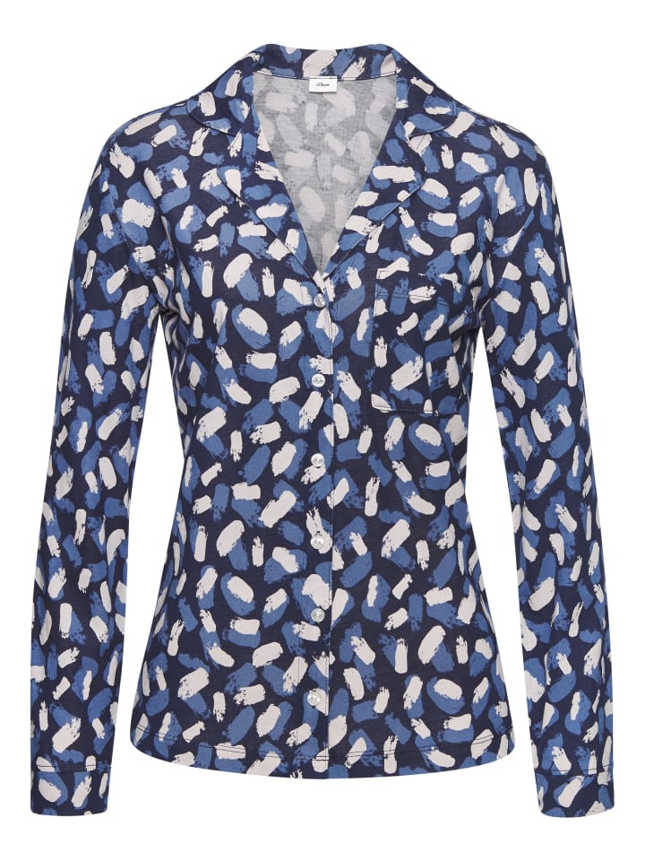 s.Oliver Пижамная рубашка с синим узором
s.Oliver Пижамная рубашка с синим узором