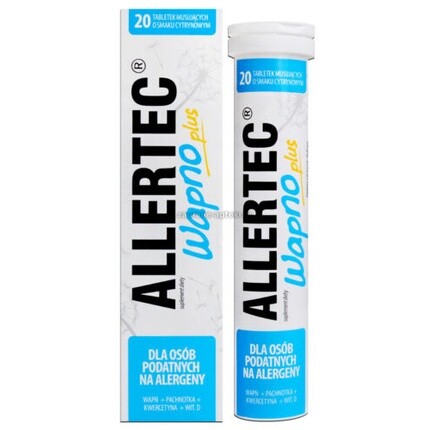 Allertec Calcium Plus Allergy 20 шипучих таблеток, Polpharma
Allertec Calcium Plus Allergy 20 шипучих таблеток, Polpharma