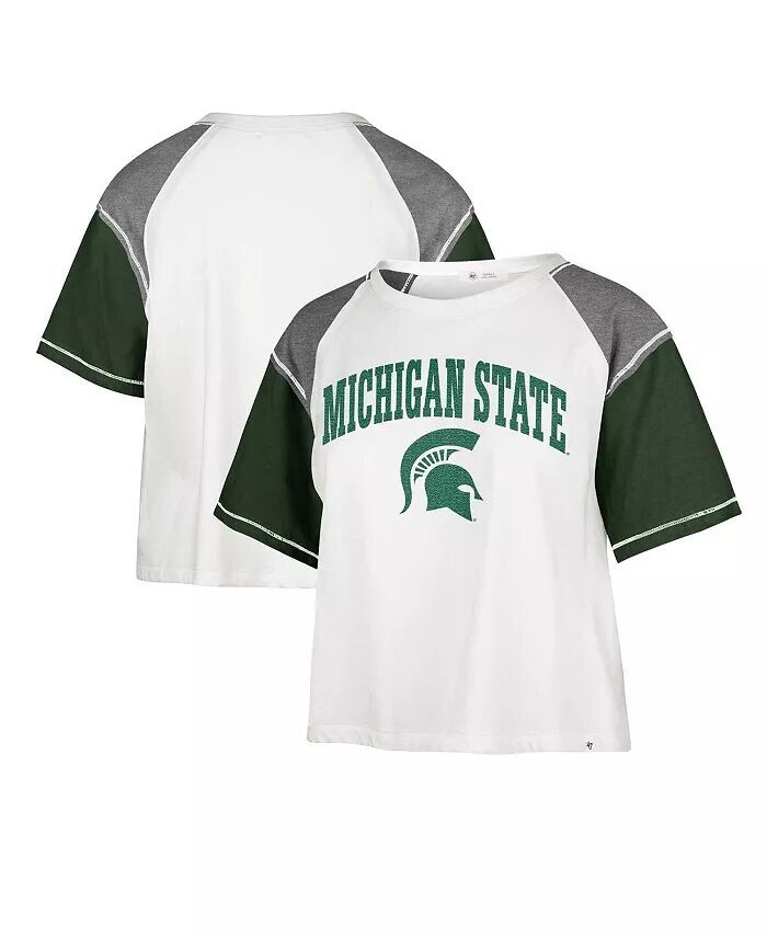 Женская белая укороченная футболка с эффектом потертости Michigan State Spartans Serenity Gia '47 Brand
Женская белая укороченная футболка с эффектом потертости Michigan State Spartans Serenity Gia '47 Brand