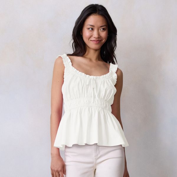 Женская майка-бэбидолл со сборками Lc Lauren Conrad, цвет white knight
Женская майка-бэбидолл со сборками Lc Lauren Conrad, цвет white knight