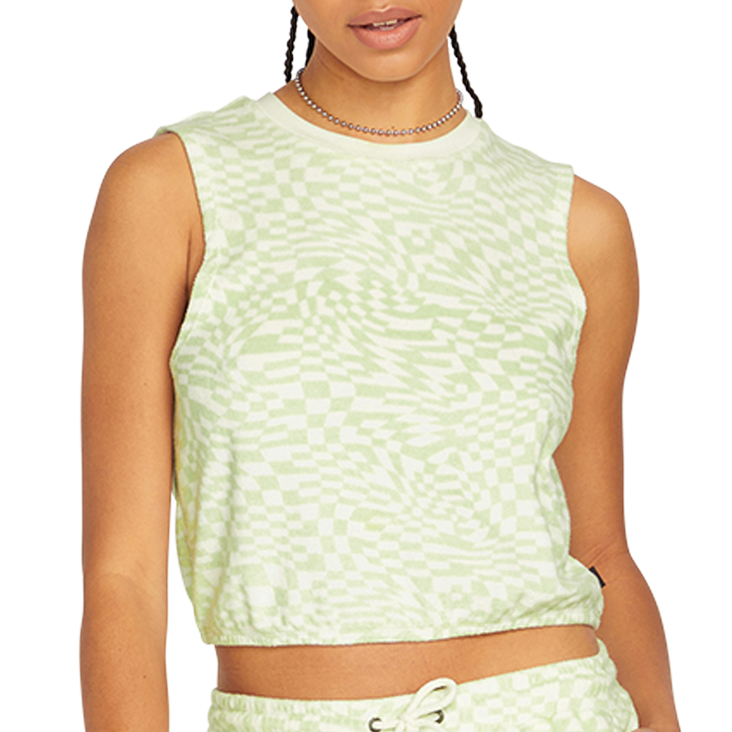 Женская майка из махровой ткани, бывшая в употреблении. Volcom, Sage
Женская майка из махровой ткани, бывшая в употреблении. Volcom, Sage