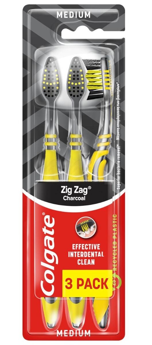Зубная щетка Colgate Zig Zag Charcoal Medium, 3 op.
Зубная щетка Colgate Zig Zag Charcoal Medium, 3 op.