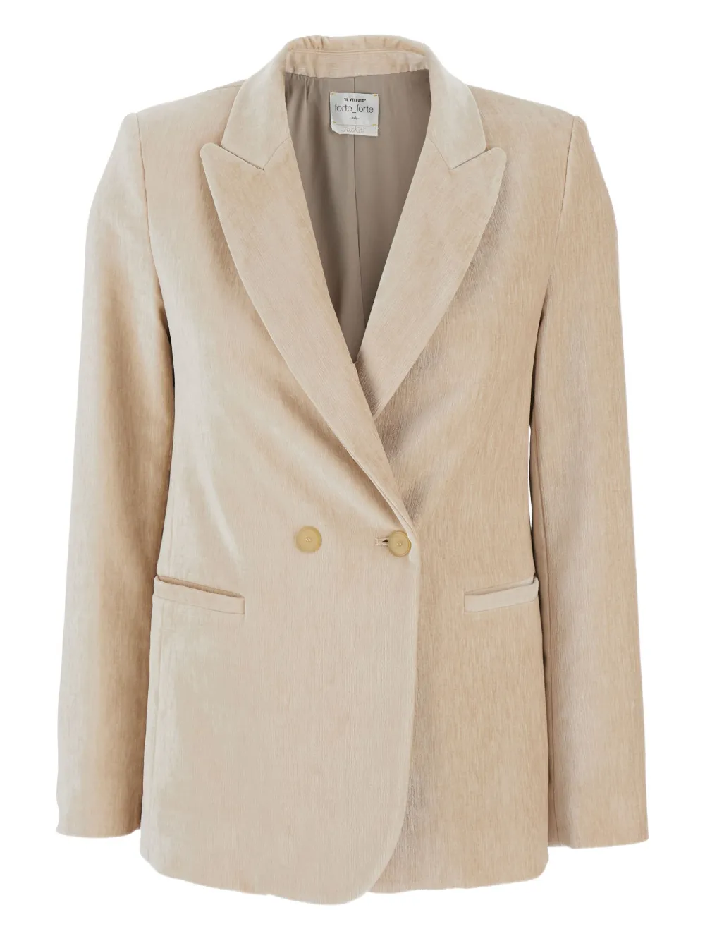 Бархатный двубортный блейзер Forte Forte, нейтральный
Бархатный двубортный блейзер Forte Forte, нейтральный