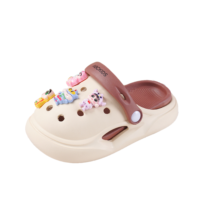 Детские тапочки с противоскользящей амортизацией, дышащие, легкие, с амортизацией ABC KIDS, белый/коричневый 
Детские тапочки с противоскользящей амортизацией, дышащие, легкие, с амортизацией ABC KIDS, белый/коричневый