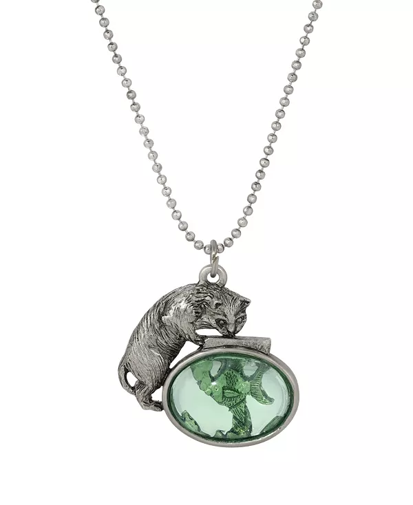 Ожерелье с кулоном в виде кота и аквариума 2028, green
Ожерелье с кулоном в виде кота и аквариума 2028, green