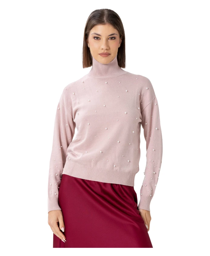 Стильный вязаный свитер с высоким воротником и декоративными элементами. Kocca, розовый
Стильный вязаный свитер с высоким воротником и декоративными элементами. Kocca, розовый