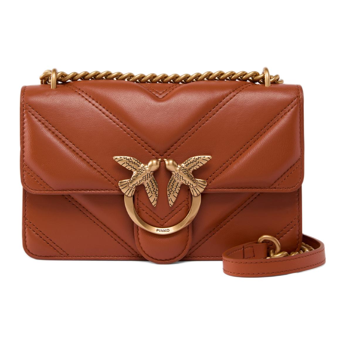 PINKO Миниатюрная коричневая кожаная сумка через плечо
PINKO Миниатюрная коричневая кожаная сумка через плечо