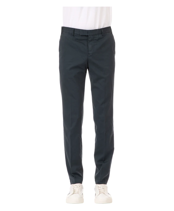 Брюки из шелка и хлопка стрейч Pt Torino, синий 
Брюки из шелка и хлопка стрейч Pt Torino, синий