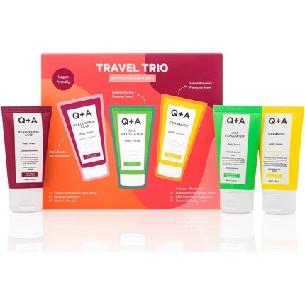 Подарочный набор Q+A Travel Trio Body Care — гель для душа с гиалуроновой кислотой, отшелушивающий скраб для тела AHA, лосьон для тела с керамидами — по 50 мл каждый
Подарочный набор Q+A Travel Trio Body Care — гель для душа с гиалуроновой кислотой, отшелушивающий скраб для тела AHA, лосьон для тела с керамидами — по 50 мл каждый