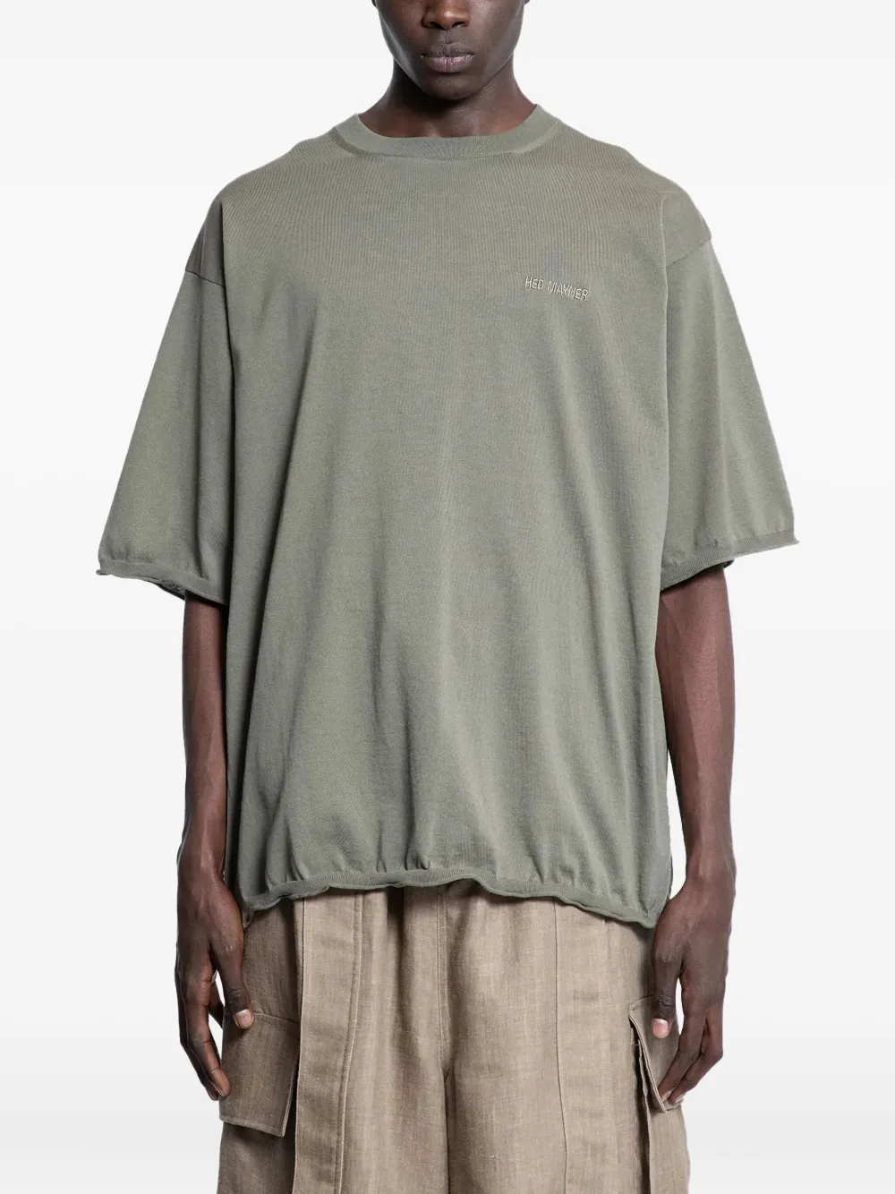 Джемпер с короткими рукавами и вышитым логотипом Hed Mayner, зеленый
Джемпер с короткими рукавами и вышитым логотипом Hed Mayner, зеленый