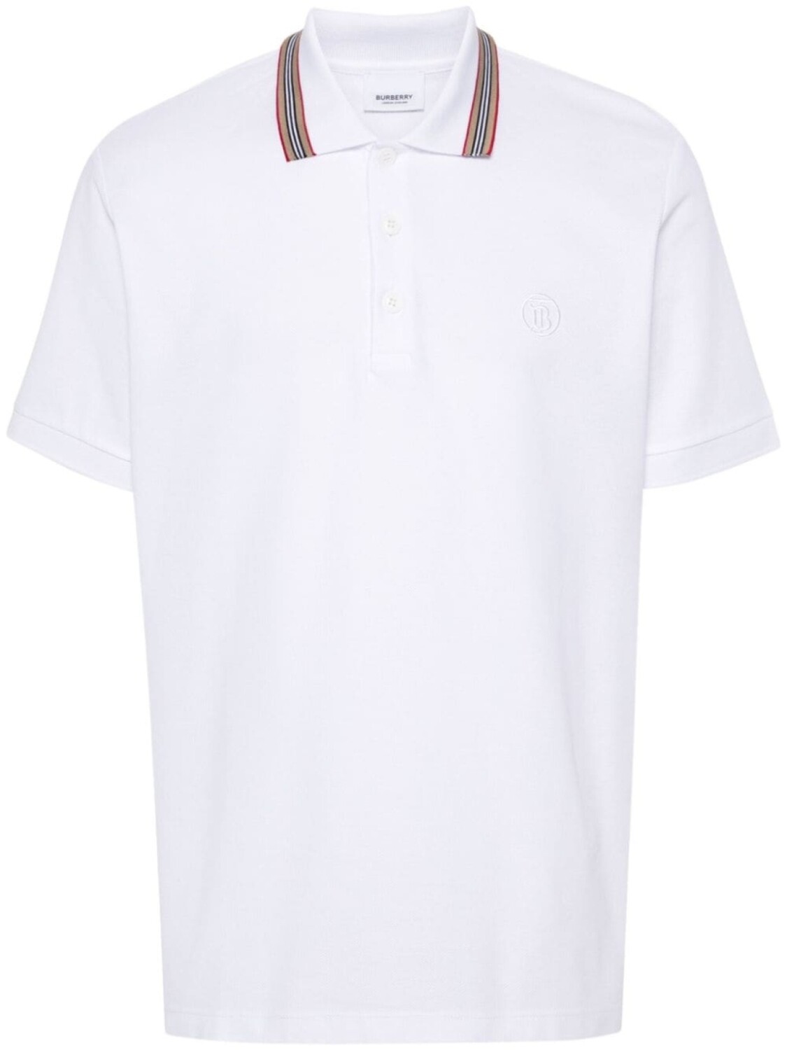 Рубашка поло с отделкой в полоску Burberry, белый
Рубашка поло с отделкой в полоску Burberry, белый