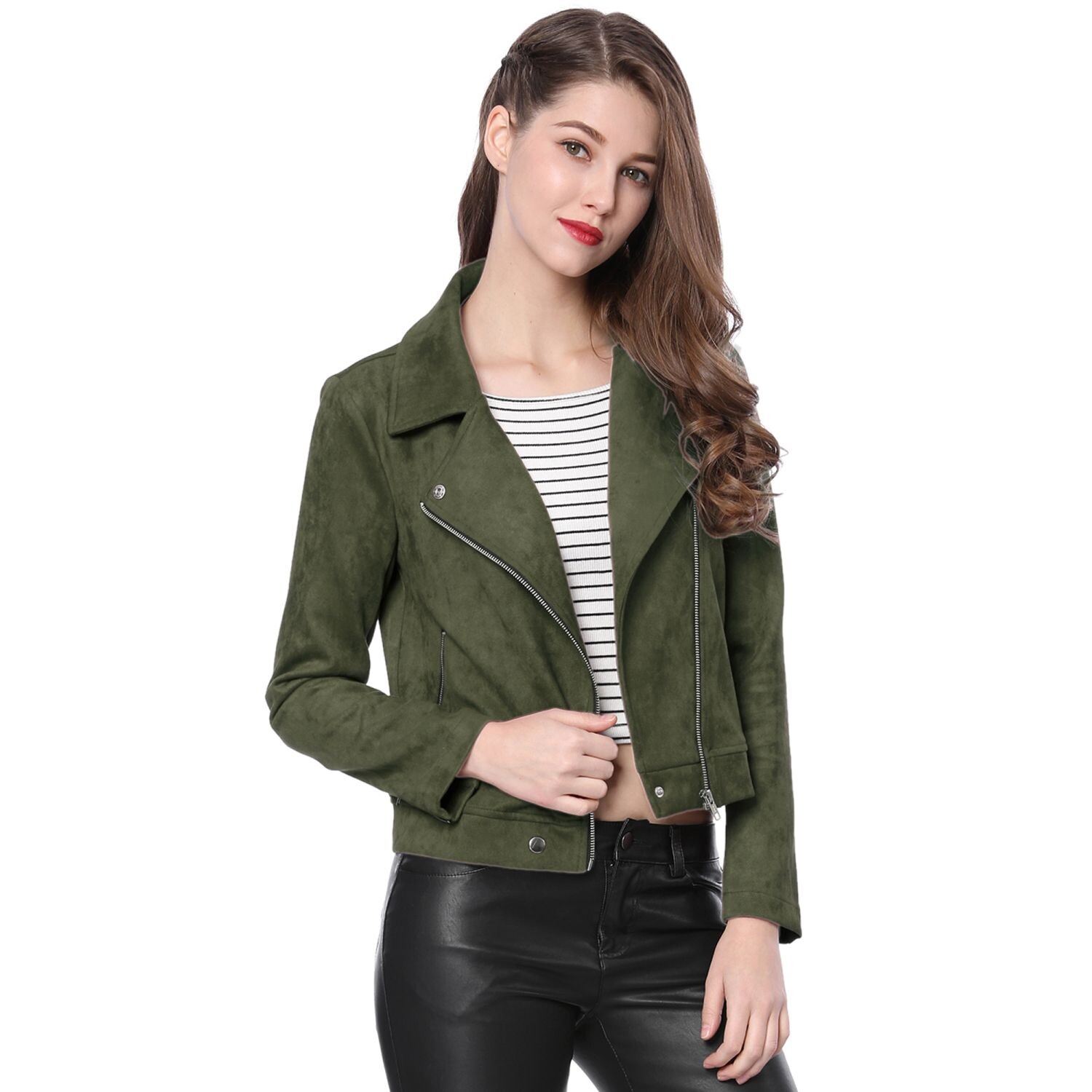 Женская куртка из искусственной замши с длинным рукавом на молнии Мотобайкерские куртки ALLEGRA K
Женская куртка из искусственной замши с длинным рукавом на молнии Мотобайкерские куртки ALLEGRA K