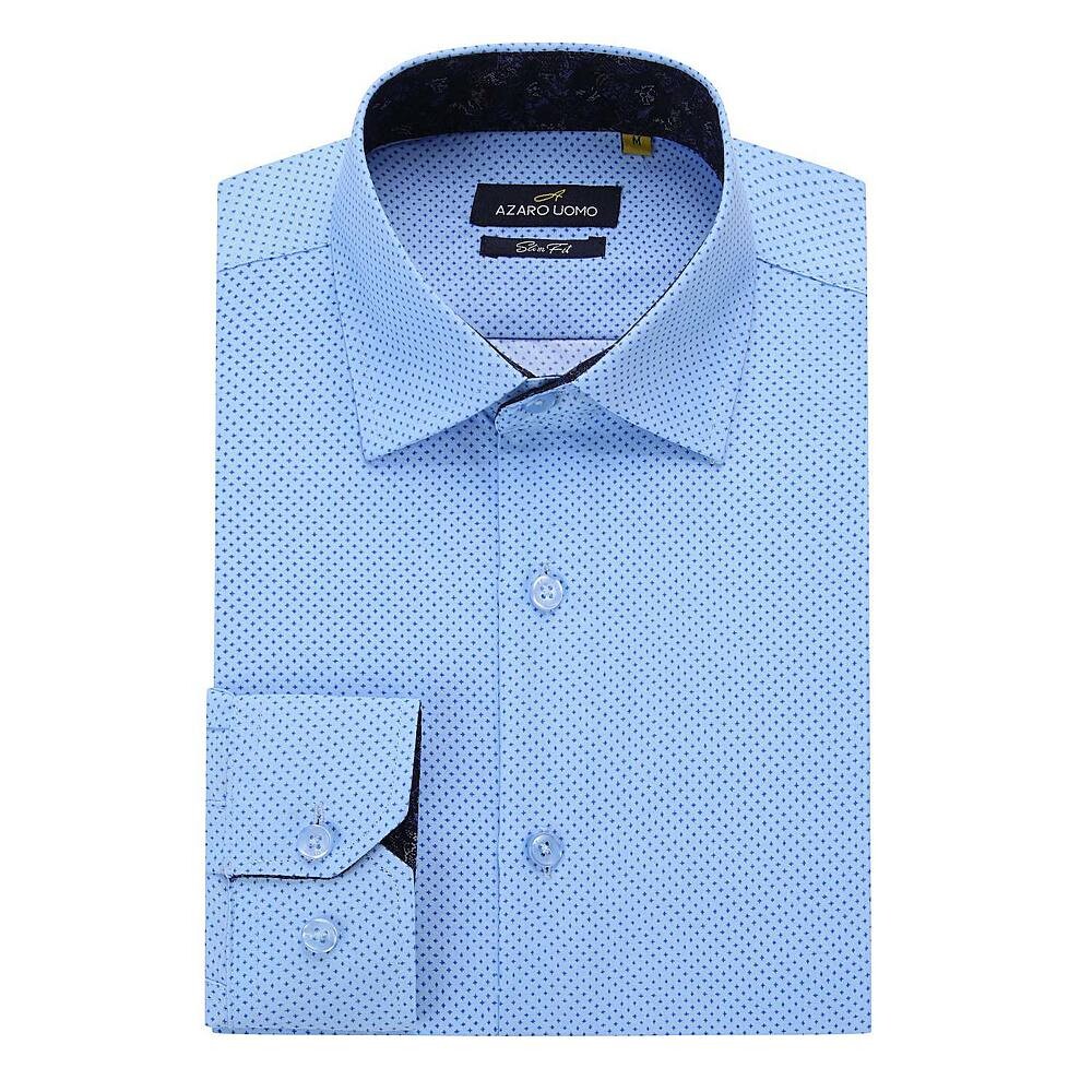 Azaro Uomo Для мужчин приталенный крой, эластичный в четырех направлениях, с длинными рукавами и геометрическим рисунком, на пуговицах, цвет Light Blue Polka Dot
Azaro Uomo Для мужчин приталенный крой, эластичный в четырех направлениях, с длинными рукавами и геометрическим рисунком, на пуговицах, цвет Light Blue Polka Dot