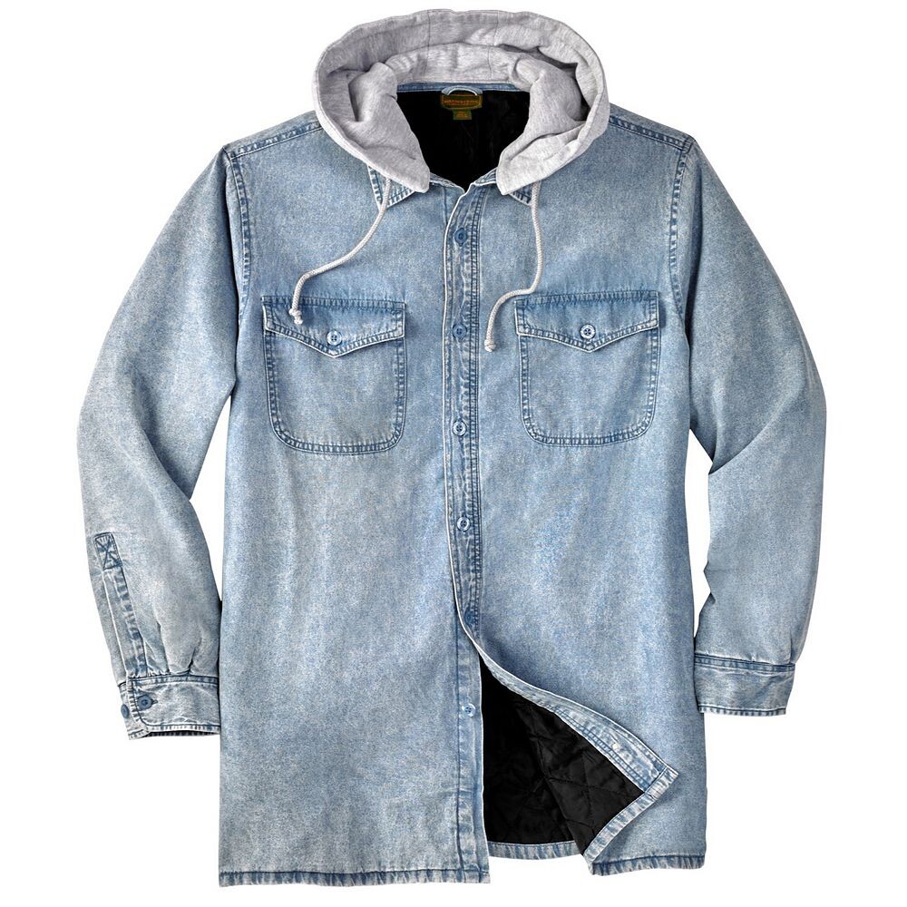 Boulder Creek от KingРазмер: мужская куртка-рубашка со съемным капюшоном больших и высоких размеров, цвет Light Wash
Boulder Creek от KingРазмер: мужская куртка-рубашка со съемным капюшоном больших и высоких размеров, цвет Light Wash