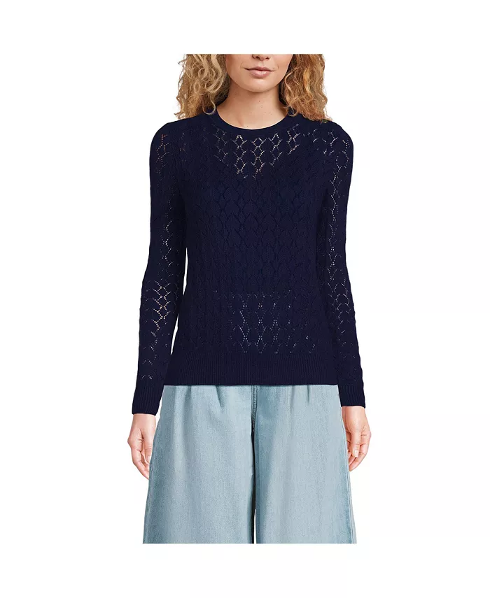 Женский современный свитер с круглым вырезом из хлопка и вискозы с пуговицами на плечах Lands' End, синий
Женский современный свитер с круглым вырезом из хлопка и вискозы с пуговицами на плечах Lands' End, синий