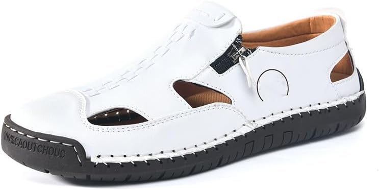 Мужские кожаные спортивные сандалии с вырезами, повседневные с закрытым носком, на шлепанце, римские, для улицы и пляжа, с молнией, обувь рыбака Generic, белый
Мужские кожаные спортивные сандалии с вырезами, повседневные с закрытым носком, на шлепанце, римские, для улицы и пляжа, с молнией, обувь рыбака Generic, белый